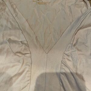 Elegant Cream V-Neck Blouse